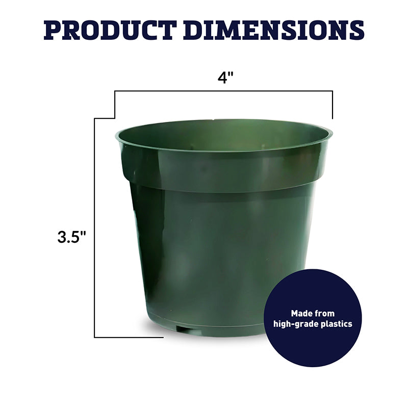 large green plastic plant pots Dillen 4" Round Pot HARD GOOD / 12 each / NA