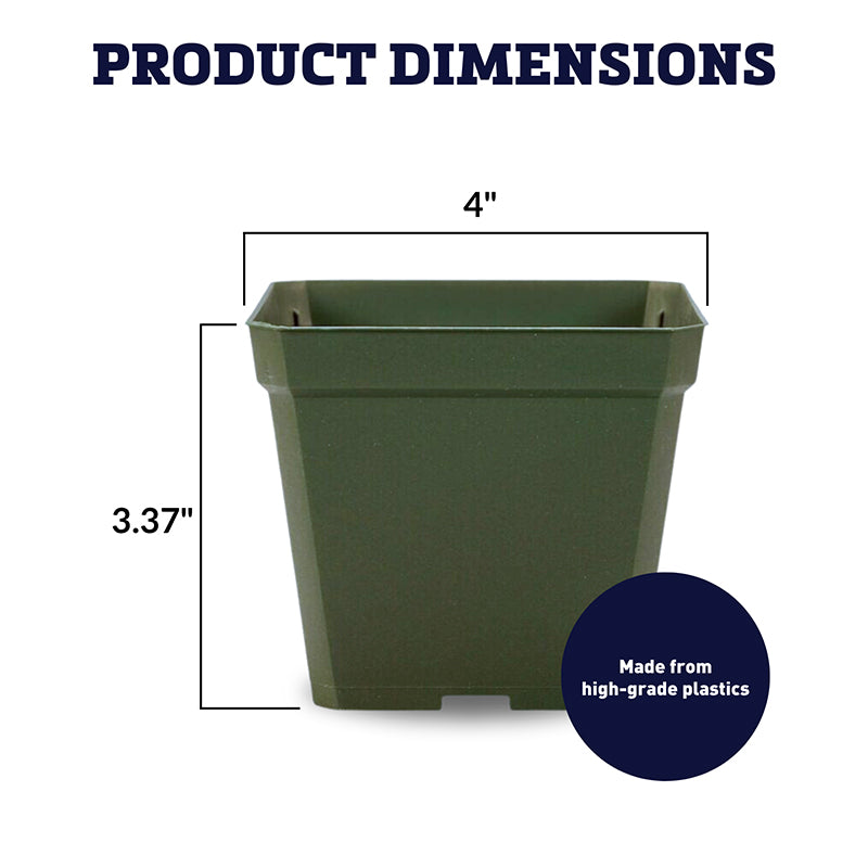 4 inch square plant pots Dillen 4" Square Pot HARD GOOD / 200 each / NA