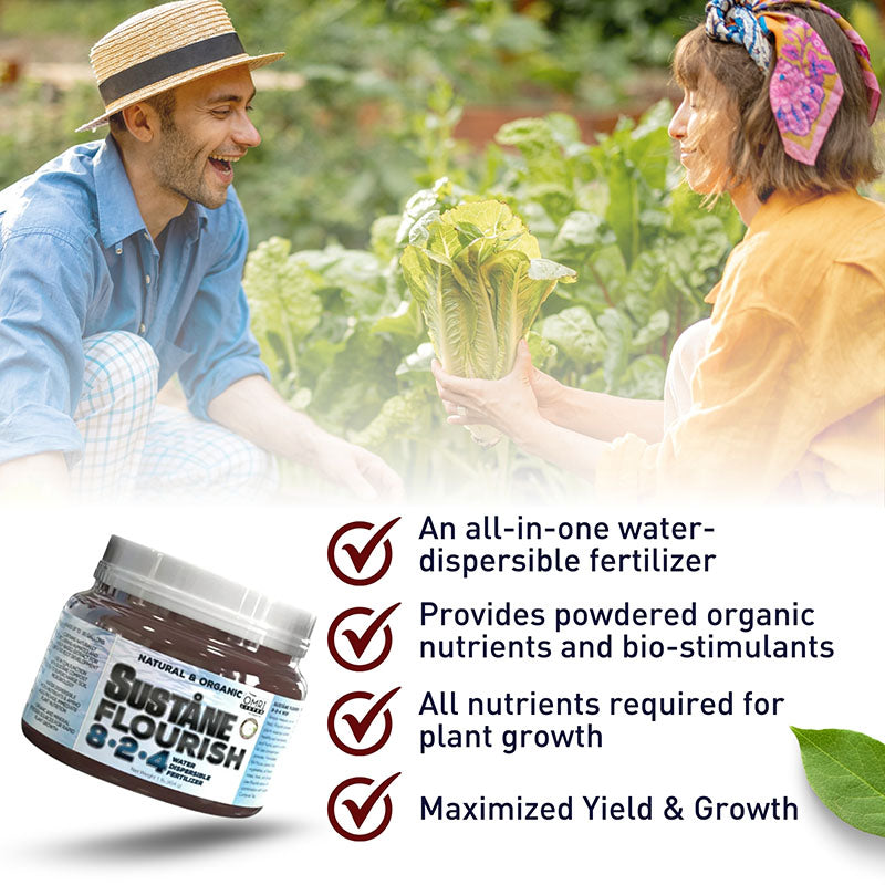 flourish plant fertilizer Sustane Flourish Organic 8-2-4 WDF Fertilizer, Size: 1 Each