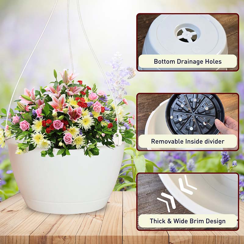 plant pot with removable bottom Saucerless Grower Baskets for Hanging Baskets 50ct