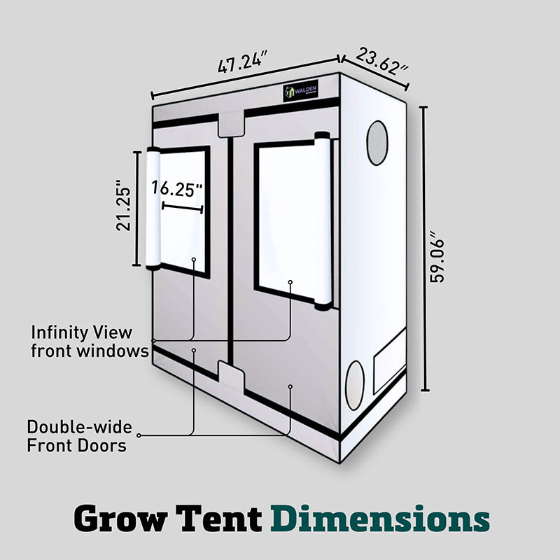 2 by 4 grow tent Walden 2' x 4' Indoor Grow Tent