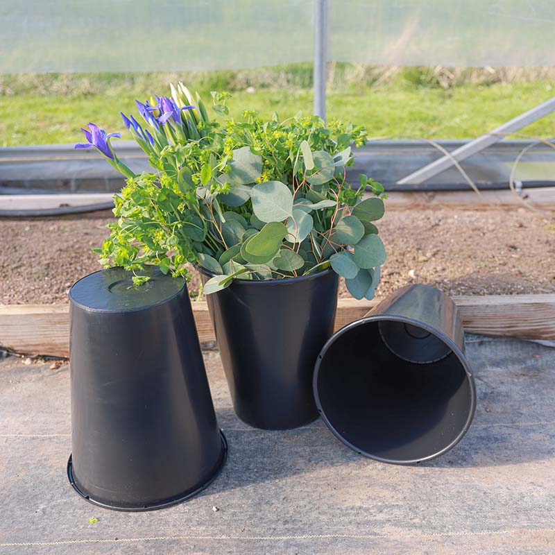 plastic plant buckets Cut Flower Display Buckets 13L Conical HARD GOOD / 20 each / NA