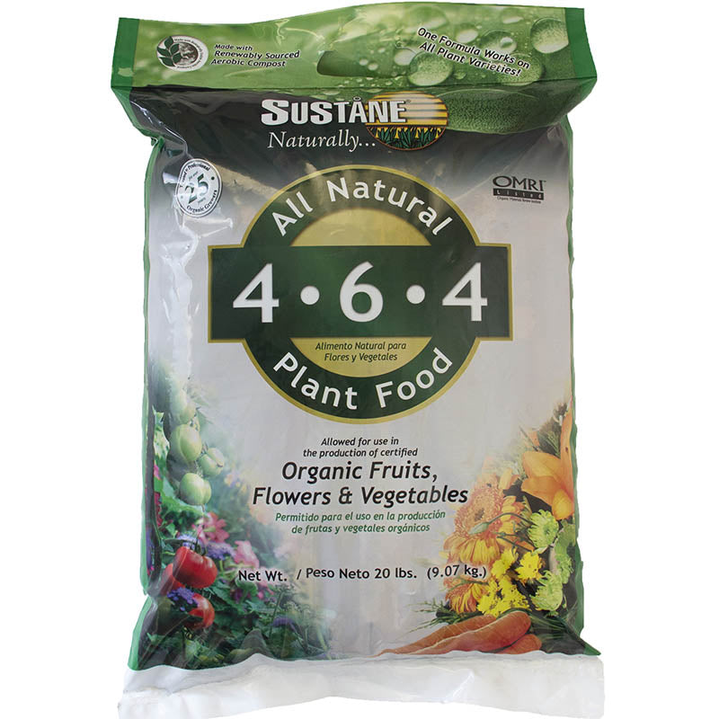 natural vegetable plant fertilizer Suståne 4-6-4 All Natural Flower & Vegetable Plant Food & Organic Fertilizer HARD GOOD / 20 lbs. / NA