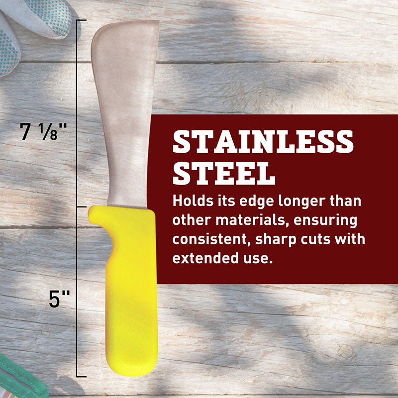 Broccoli Knife Stainless Steel Blade Yellow Handle