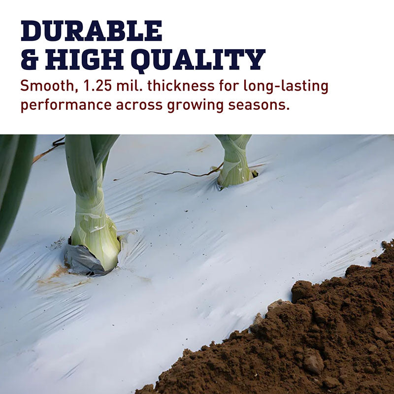 White on Black Plastic Mulch 4' x 600'