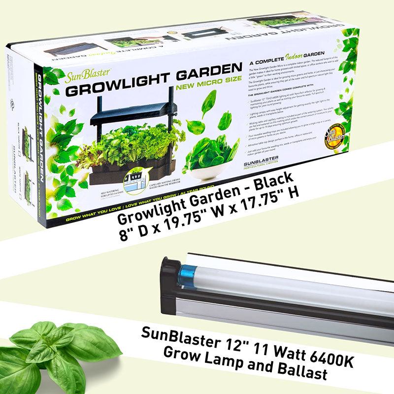 SunBlaster Micro Grow Light Garden - Black
