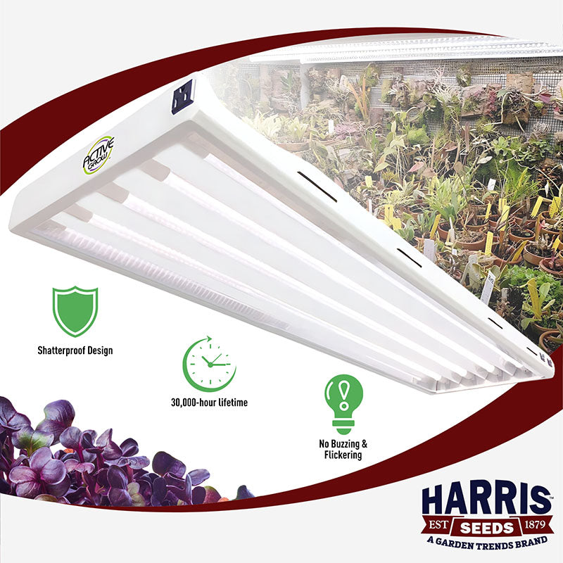 4 foot t5 grow light bulbs 4' Active Grow 4 Tube Wide Spectrum T5 HO LED Light Fixture – Harris Seeds