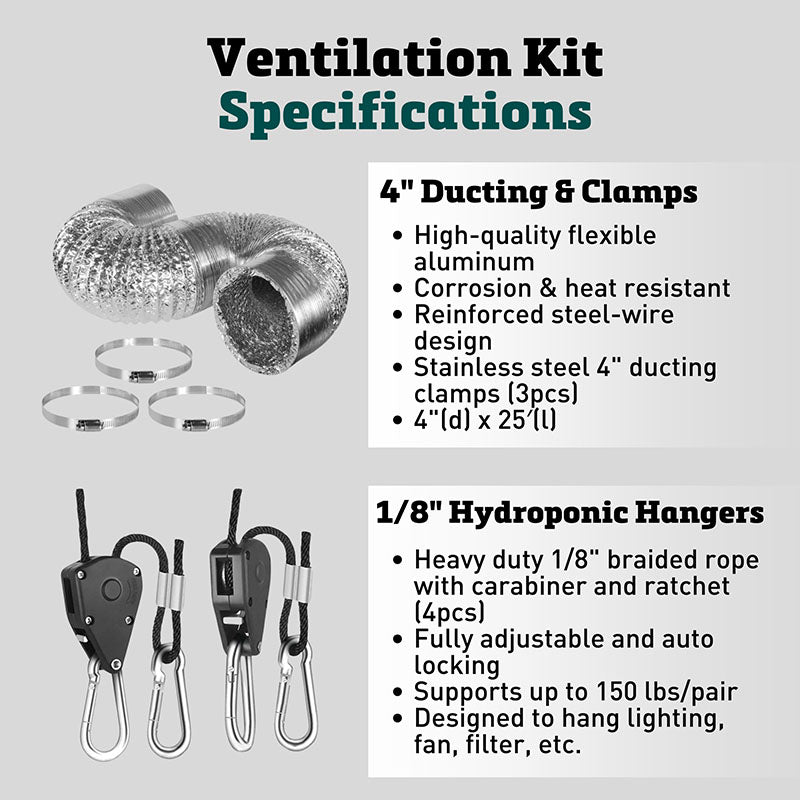 best grow tent ventilation kit Walden 4" Grow Tent Ventilation Kit